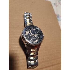 Seiko Men's Solar Coutura Perpetual Chronograph Two Tone Watch SSC376